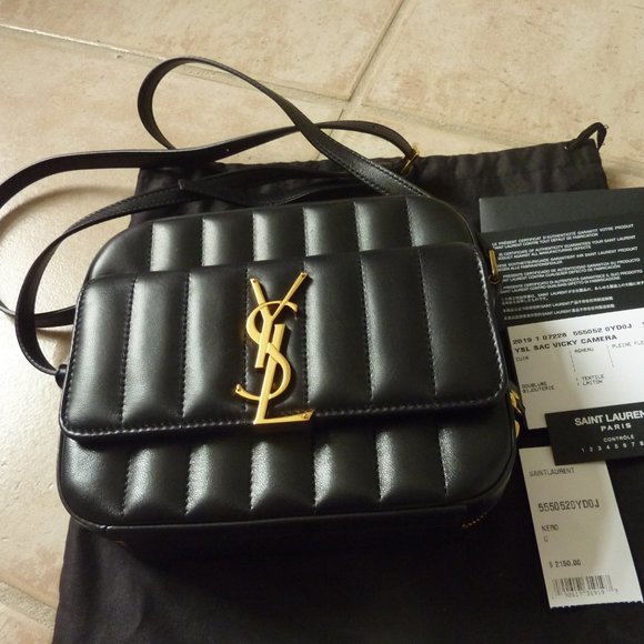 Saint Laurent Handbags - [[[Saint Laurent]]] 'Vicky' Matelasse YSL Logo Bag